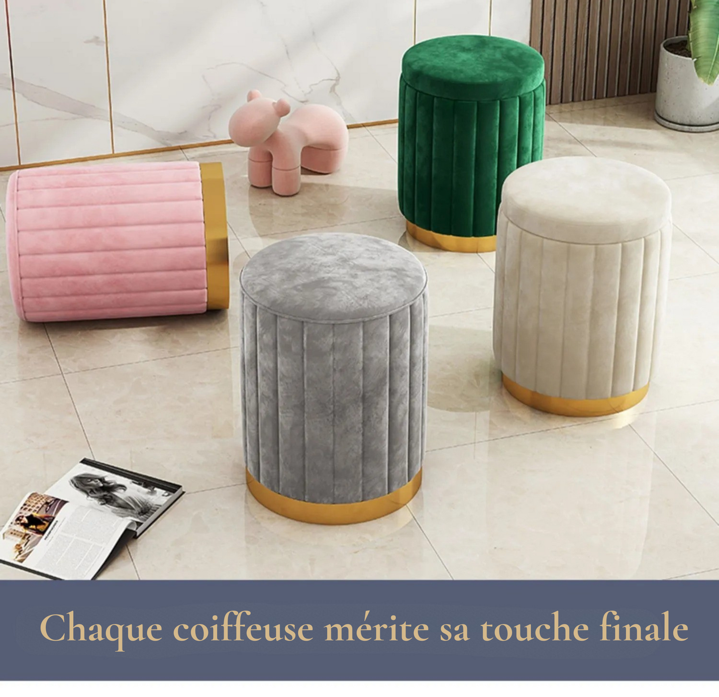 Tabouret Vanytia Éden – Tabouret avec rangement intégré