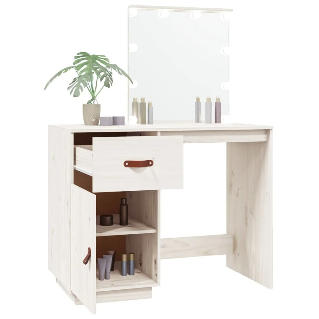 Coiffeuse Vanytia Iséa – Coiffeuse avec miroir lumineux et rangement latéral