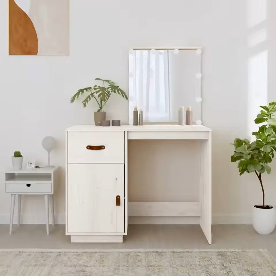Coiffeuse Vanytia Iséa – Coiffeuse avec miroir lumineux et rangement latéral
