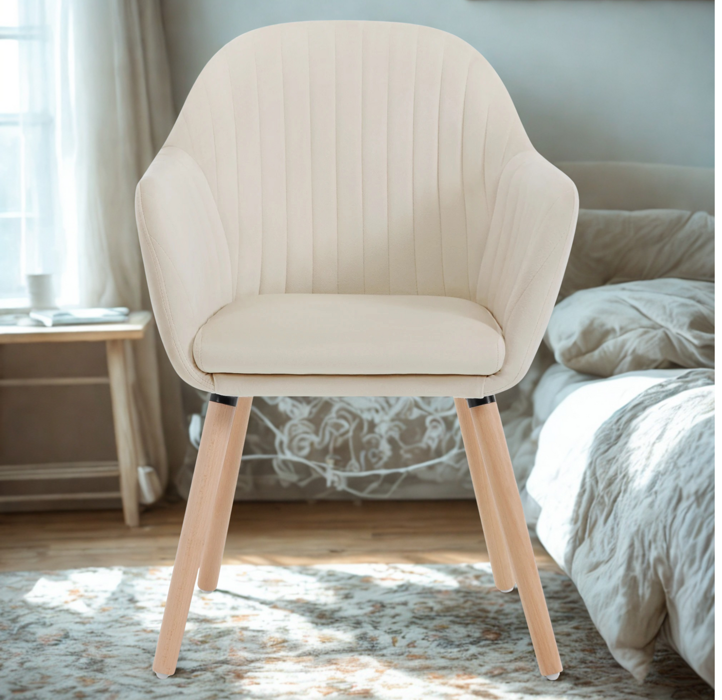 Chaise Vanytia Alma – Chaise avec accoudoirs et pieds en bois