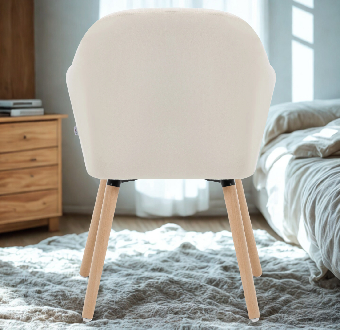 Chaise Vanytia Alma – Chaise avec accoudoirs et pieds en bois