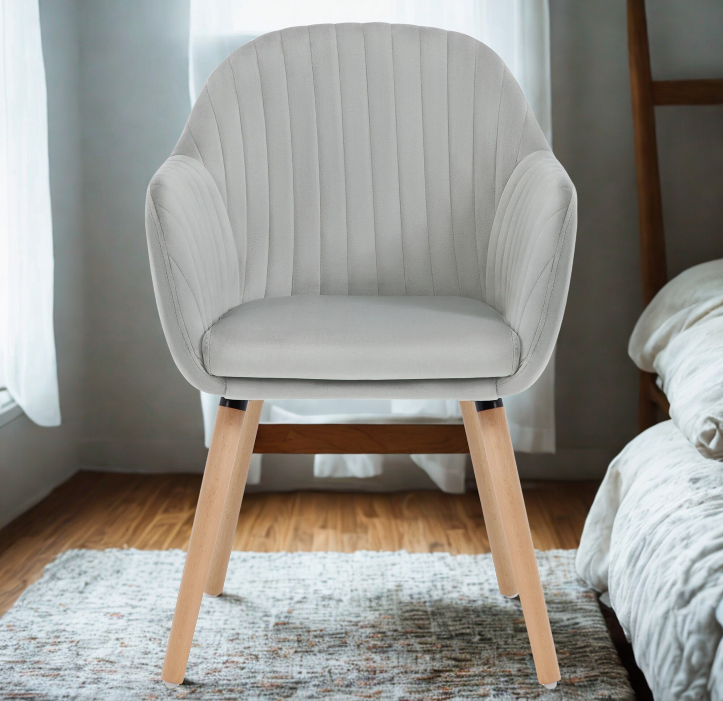 Chaise Vanytia Alma – Chaise avec accoudoirs et pieds en bois