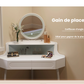Coiffeuse Enfant Vanytia Luna – Coiffeuse d’angle avec miroir rond et tiroirs
