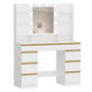 Coiffeuse Vanytia Signature – Coiffeuse avec miroir lumineux et rangements intégrés