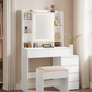 Coiffeuse Vanytia Candy – Coiffeuse avec miroir LED et rangements latéraux