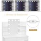 Coiffeuse Vanytia Auréa – Coiffeuse avec miroir lumineux et étagères latérales de rangement