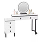 Coiffeuse Vanytia Divine – Coiffeuse avec miroir LED rond et plusieurs tiroirs de rangement