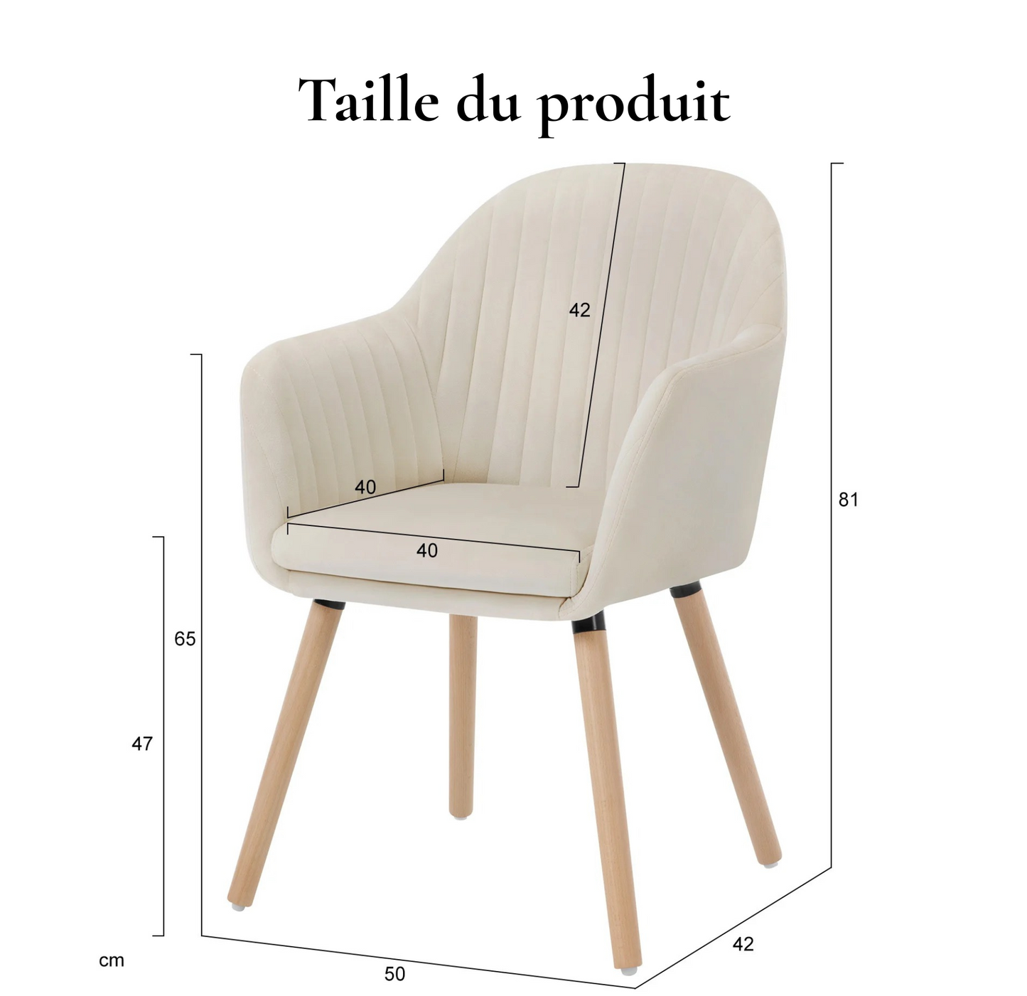 Chaise Vanytia Alma – Chaise avec accoudoirs et pieds en bois