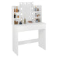 Coiffeuse Vanytia Auréa – Coiffeuse avec miroir lumineux et étagères latérales de rangement