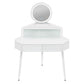 Coiffeuse Enfant Vanytia Luna – Coiffeuse d’angle avec miroir rond et tiroirs